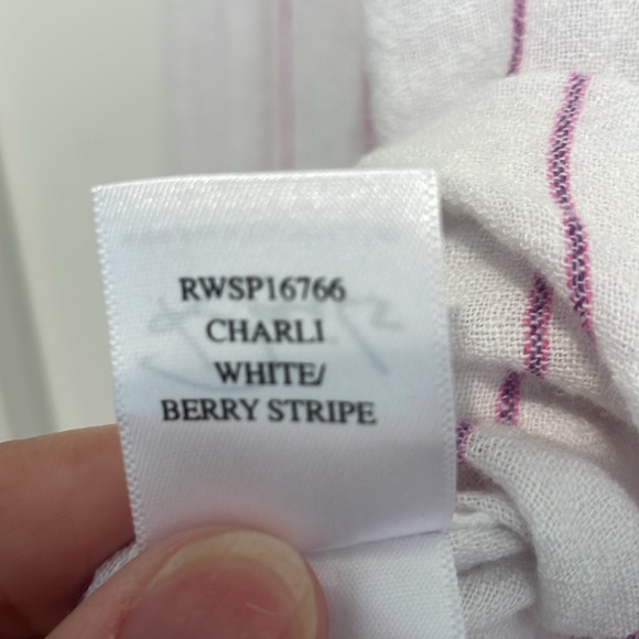 Rails Charlie White and Berry Striped Button-Up Shirt - Picture 5 of 9